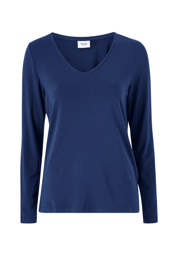 Saint Tropez - Topp AdeliaSZ V-N LS Blouse - Blå