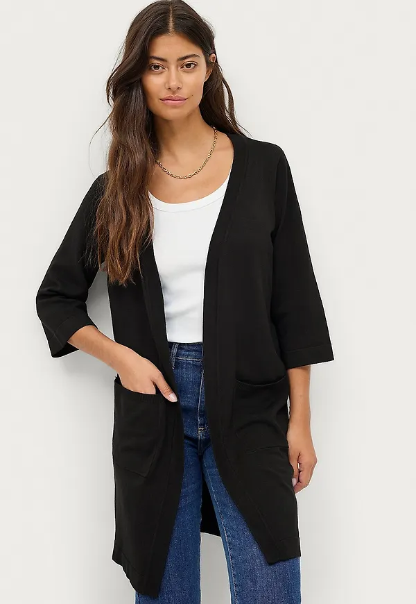 Saint Tropez - Cardigan KilaSZ Open Cardigan - Svart