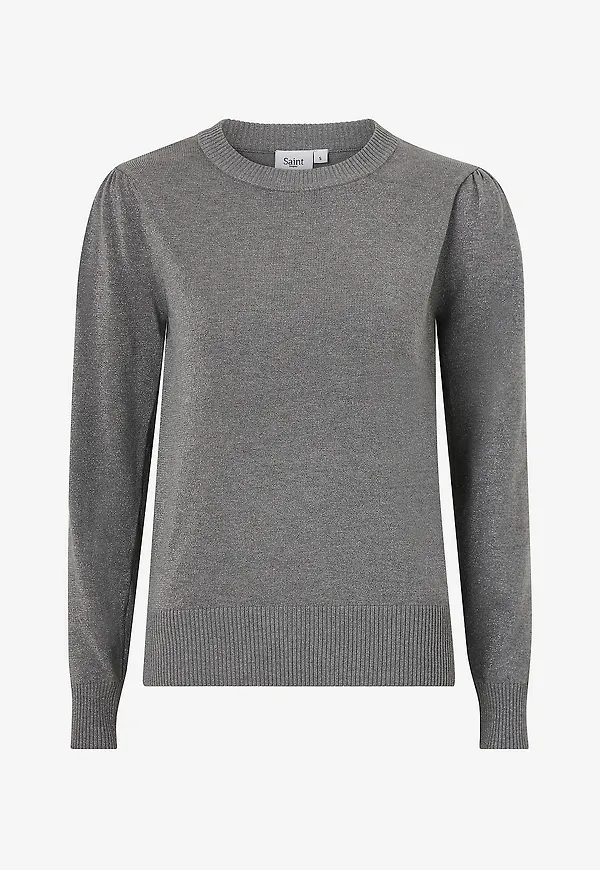Saint Tropez - Tröja Milasz Shimmer Pullover - Grå