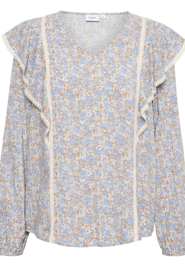 Saint Tropez Blouse Blå, Dam