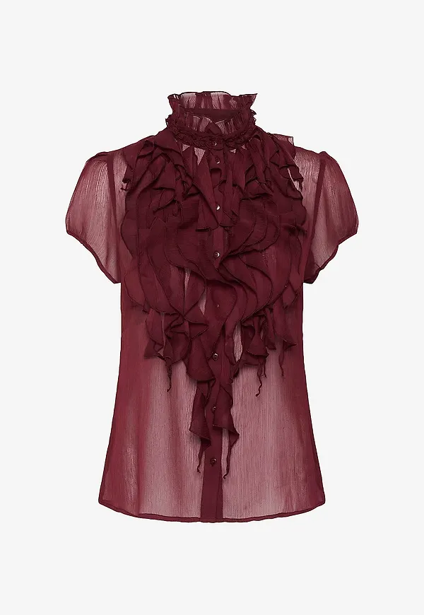 Saint Tropez - Blus LiljaSZ Crinkle SS Shirt - Brun