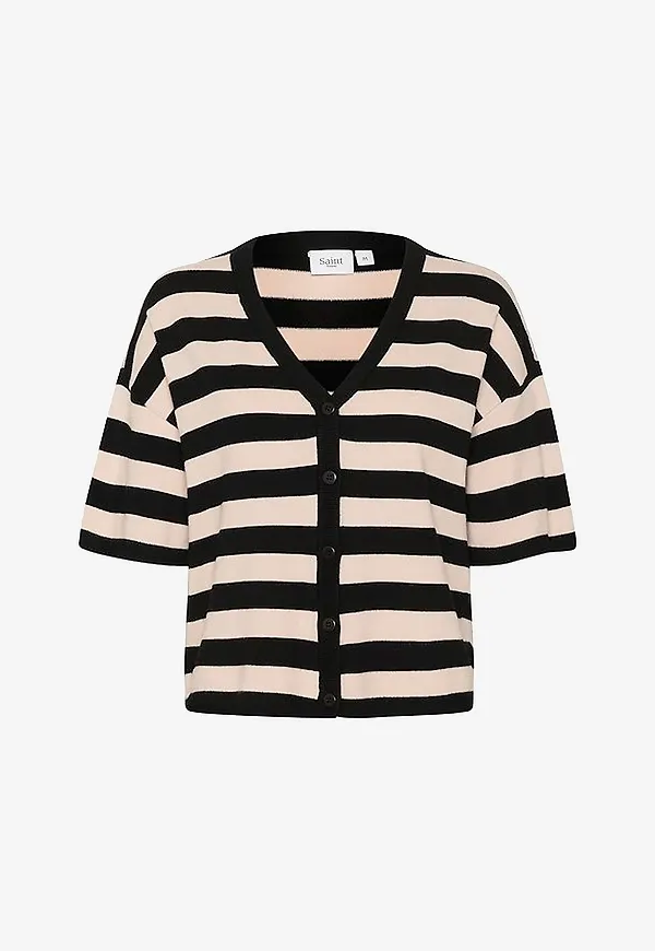 Saint Tropez - Cardigan FikamSZ Striped - Svart