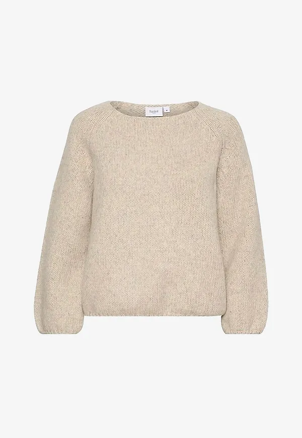 Saint Tropez - Tröja GaineSZ Wool Pullover - Beige