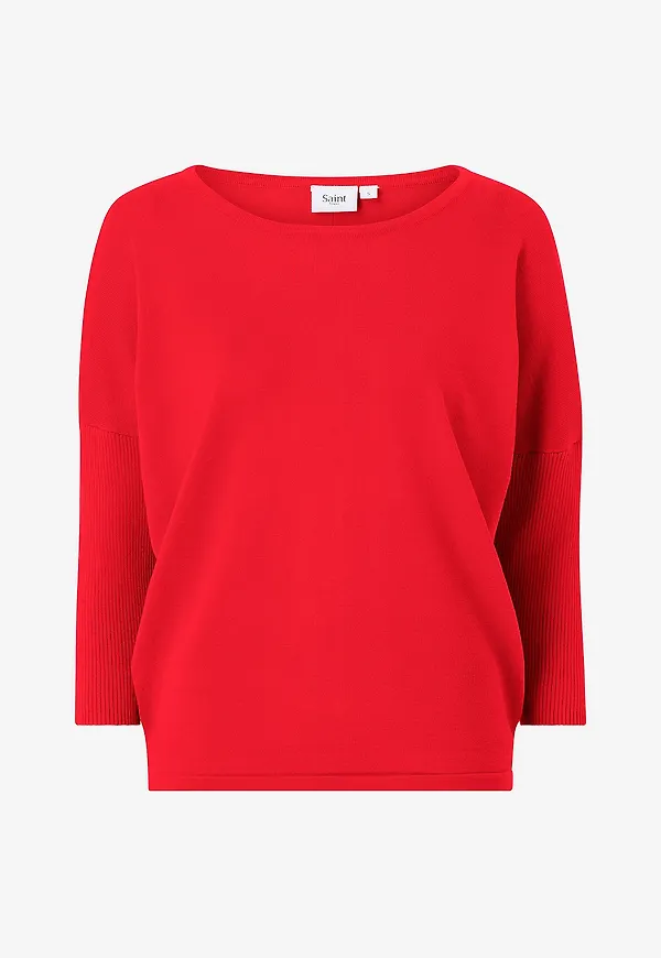 Saint Tropez - Tröja MilaSZ R-Neck Pullover - Röd