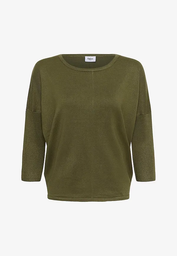 Saint Tropez - Tröja MilaSZ R-Neck Pullover - Grön