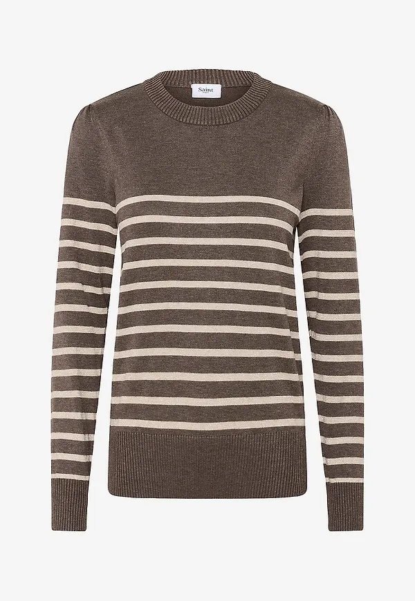 Saint Tropez - Tröja MilaSZ Shimmer Stripe - Brun