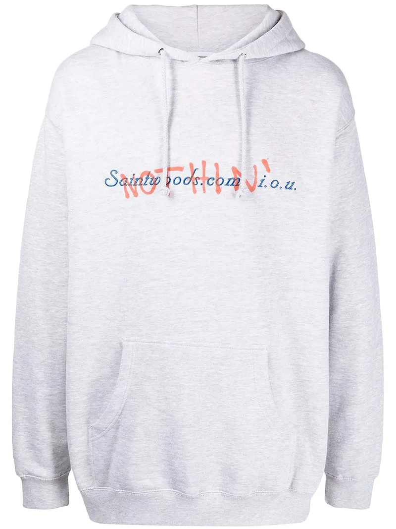 Saintwoods hoodie med slogan - Grå