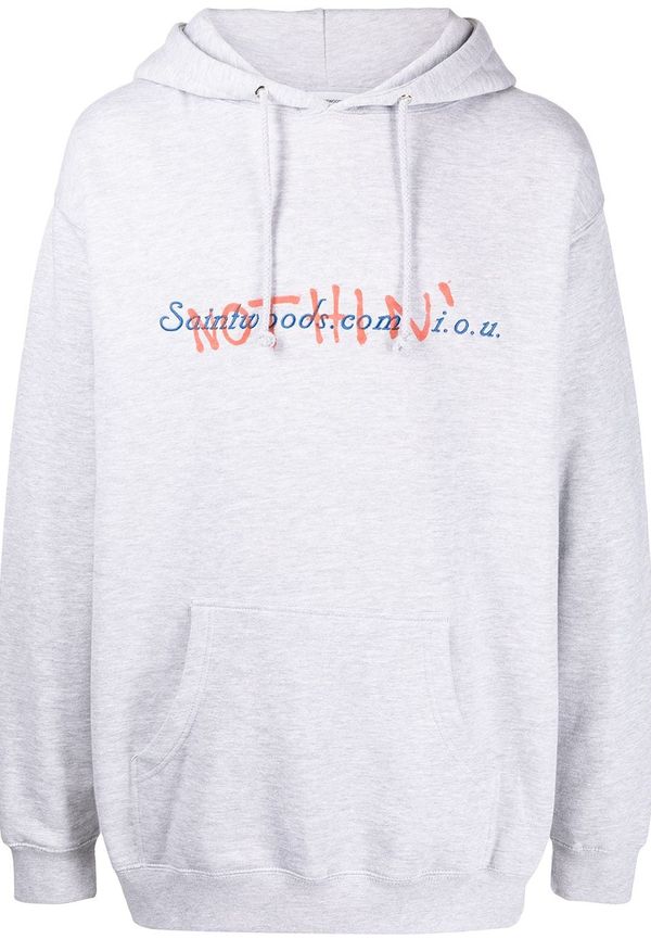 Saintwoods hoodie med slogan - Grå