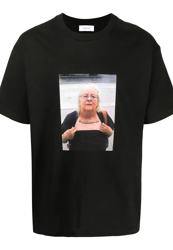 Saintwoods t-shirt med tryck - Svart