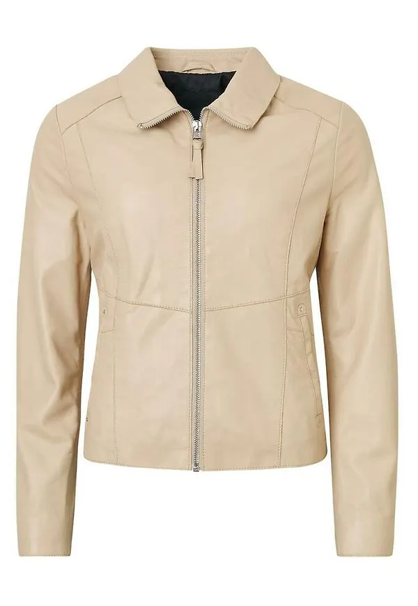 Saki - Läderjackor - Beige - Dam - Storlek: Xl,2Xl