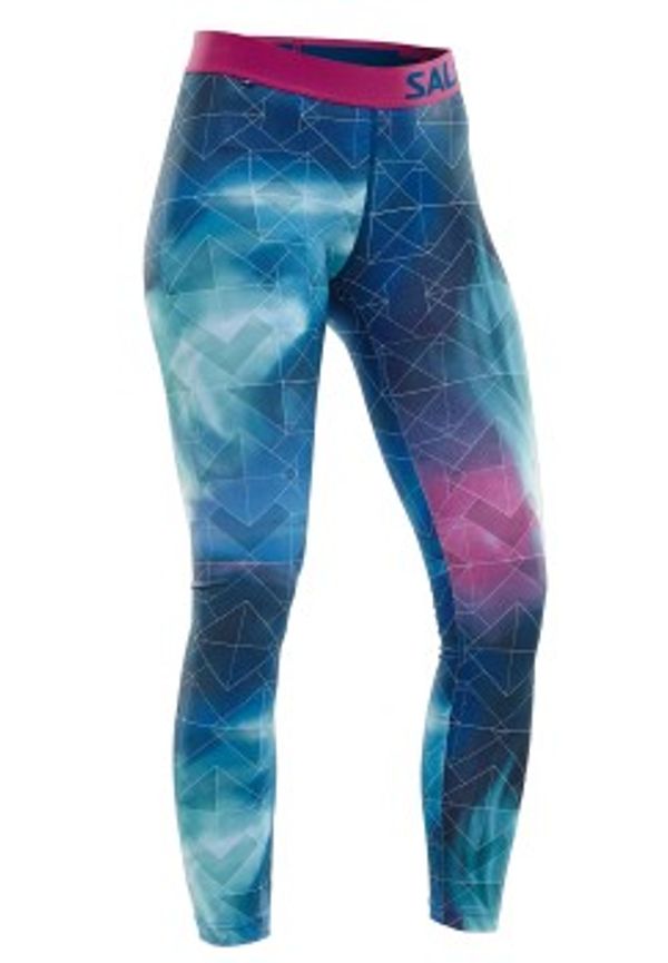 Salming Flow Tights Women 17 Blå Mönstrad polyester Small Dam