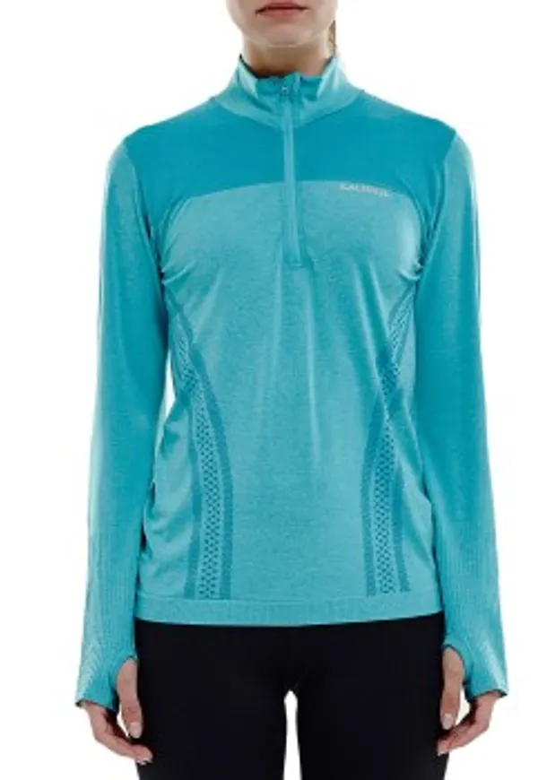 Salming Seamless Halfzip Women Turkos M/L Dam
