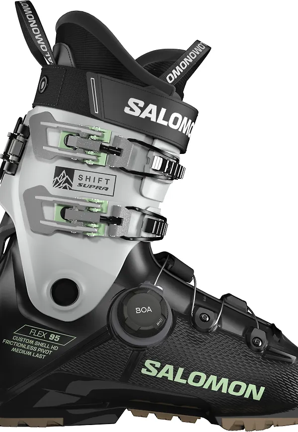 Salomon Women's Shift Supra BOA 95 GripWalk Black / Cool Gray 5 / Patina Green