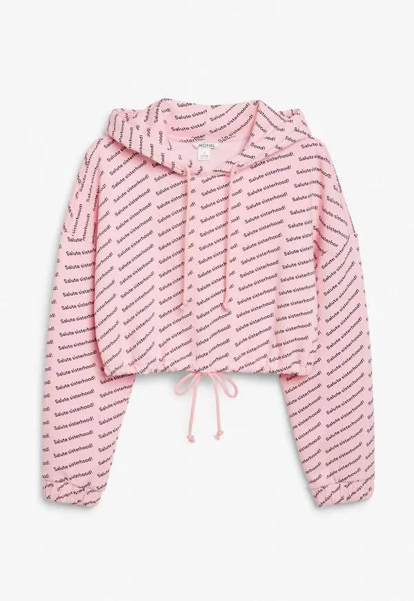 Salute sisterhood cropped hoodie - Pink