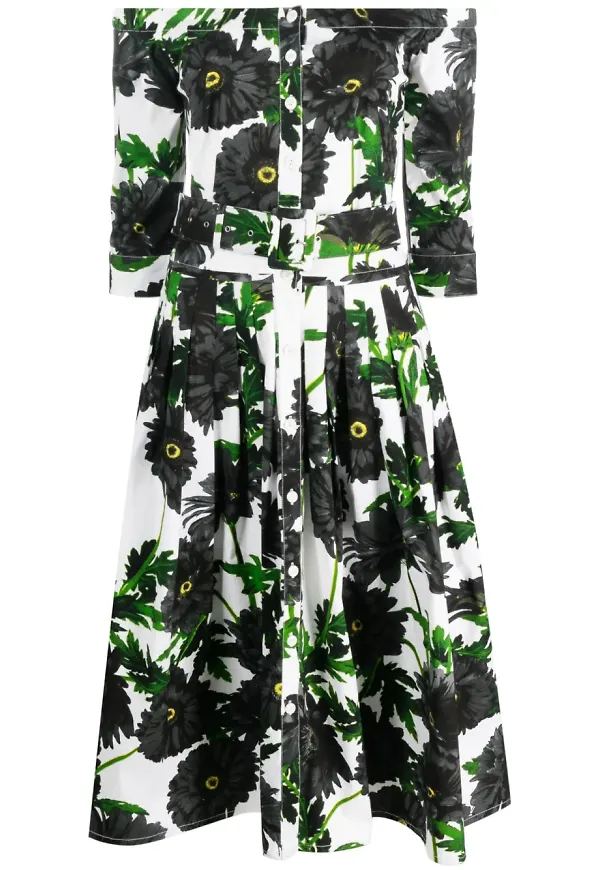 Samantha Sung Audrey plisserad blommig klänning - Vit – Farfetch