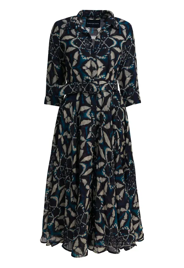 Samantha Sung leaf print dress - Blå