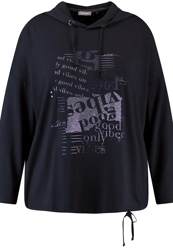 SAMOON T-shirt marinblå / lila