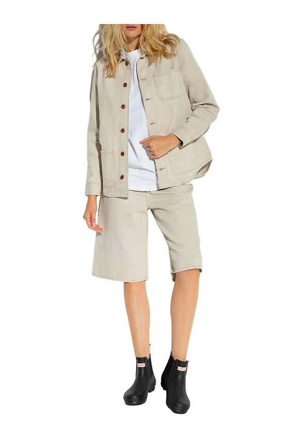 Samsøe Samsøe 'Rositta' denim jacket Beige, Dam