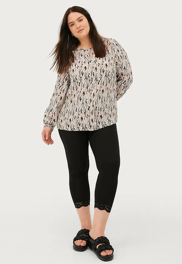 Sandgaard - Leggings Oslo Leggings 3/4 With Lace - Svart