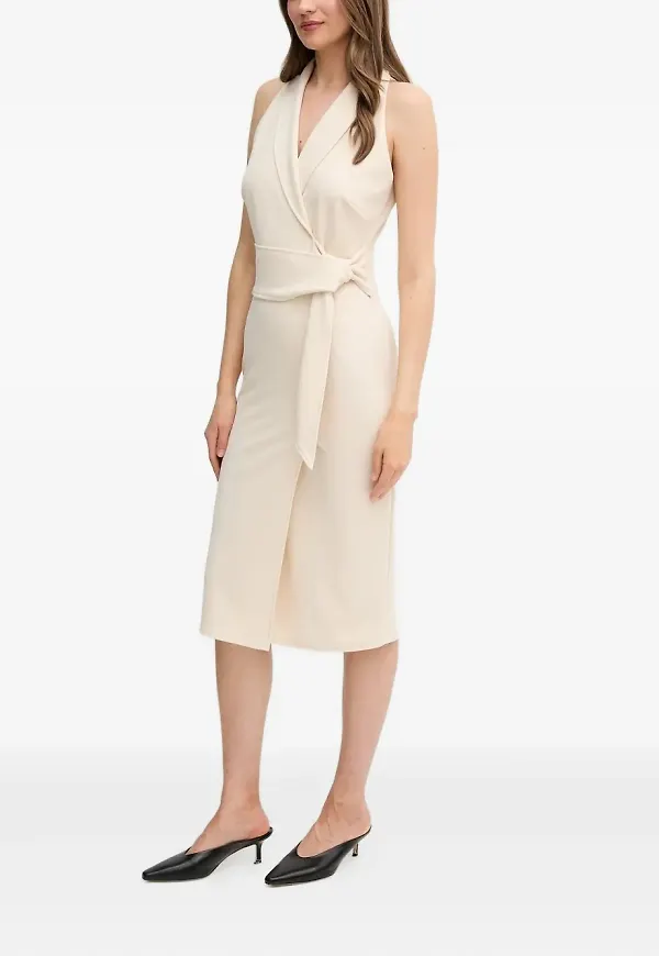 Sandro Ferrone v-ringad midiklänning - Neutral – Farfetch