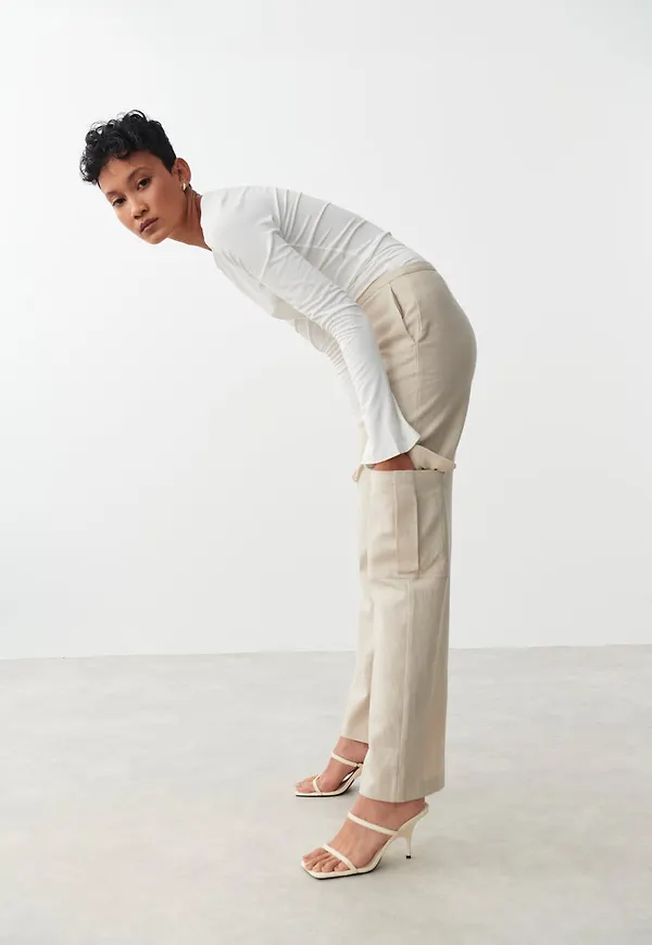 Sanna linen blend cargo trousers