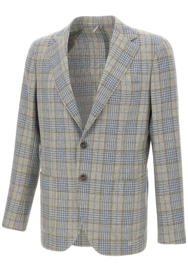Santaniello stickad skotskrutig blazer - Grå