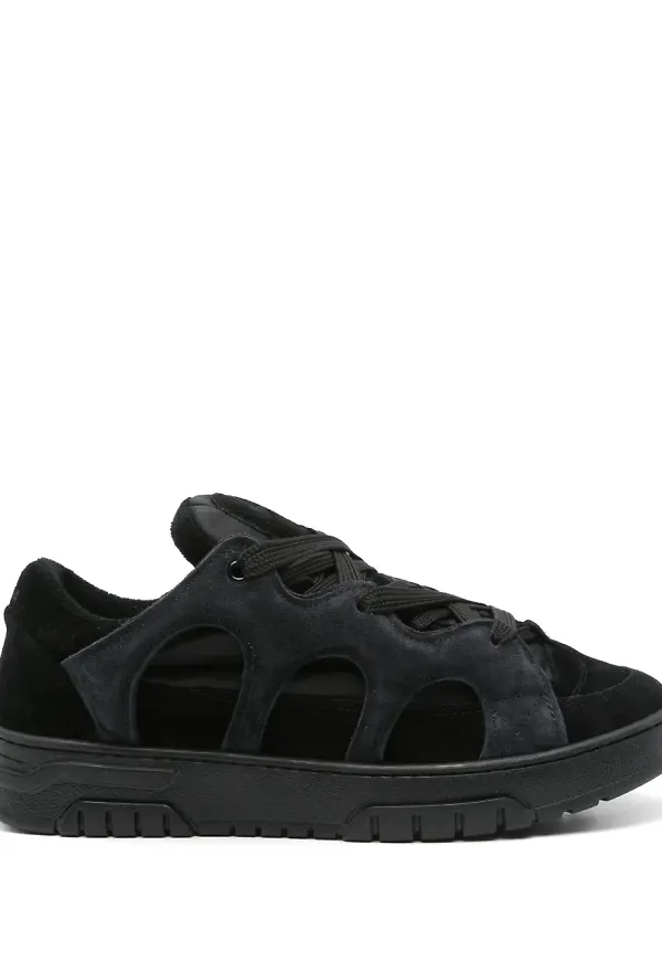 SANTHA sneakers med panel - Svart