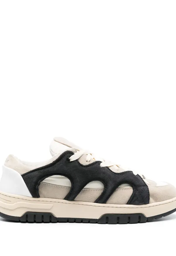 SANTHA tvåfärgade sneakers med panel - Neutral