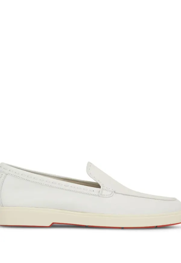 Santoni läderloafers - Vit
