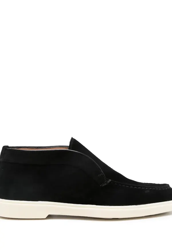 Santoni loafers i mocka - Svart