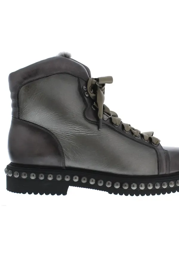 Santoni Stövlar med snörning Grå, Dam