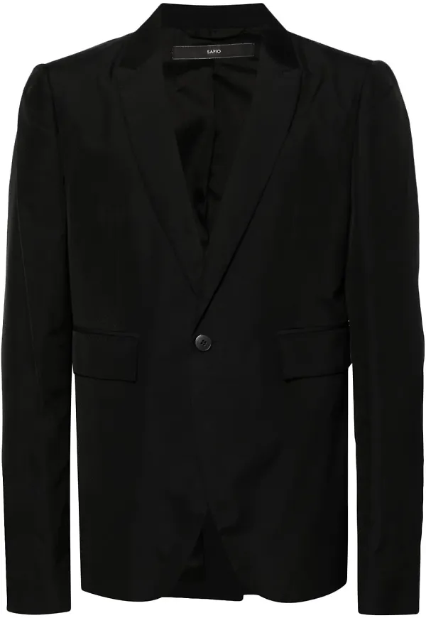 SAPIO enkelknäppt blazer i jacquard - Svart