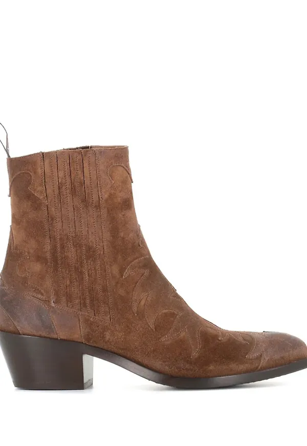 Sartore ankelboots i mocka - Brun