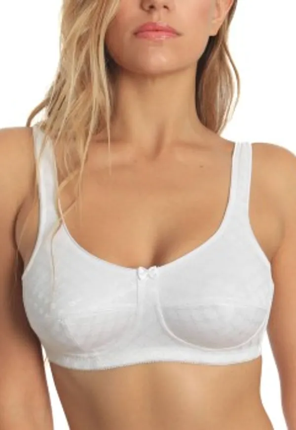 sassa BH Cotton Jacquard Soft Bra Vit D100 Dam