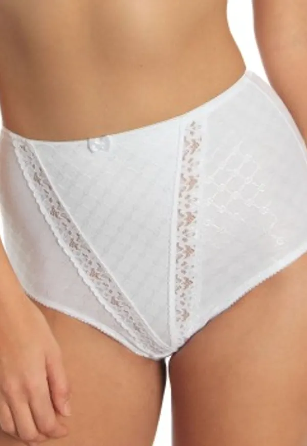 sassa Trosor Cotton Jacquard High-Waist Shaping Brief Vit 40 Dam
