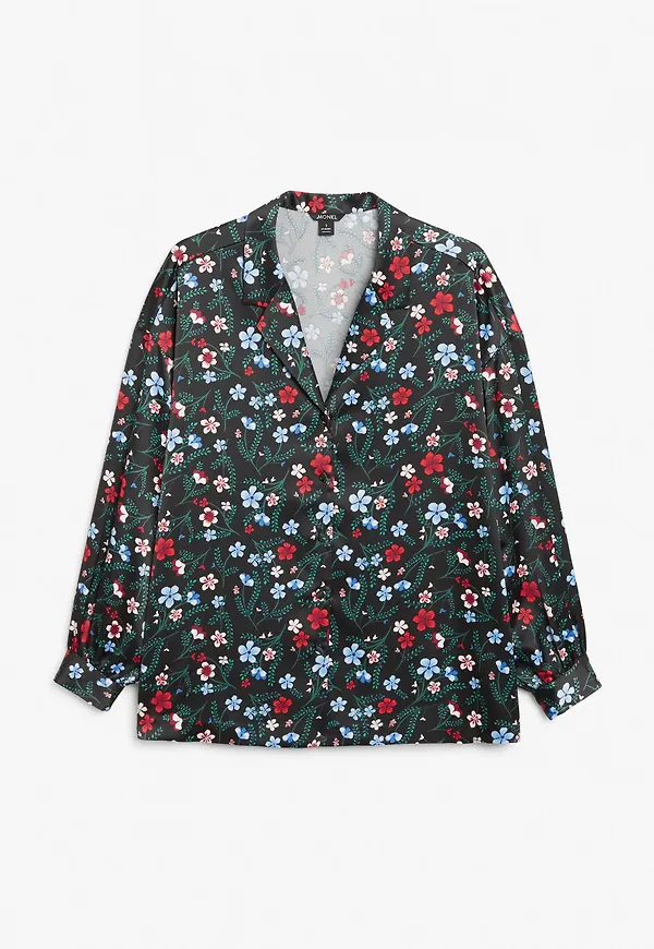Satin blouse - Black