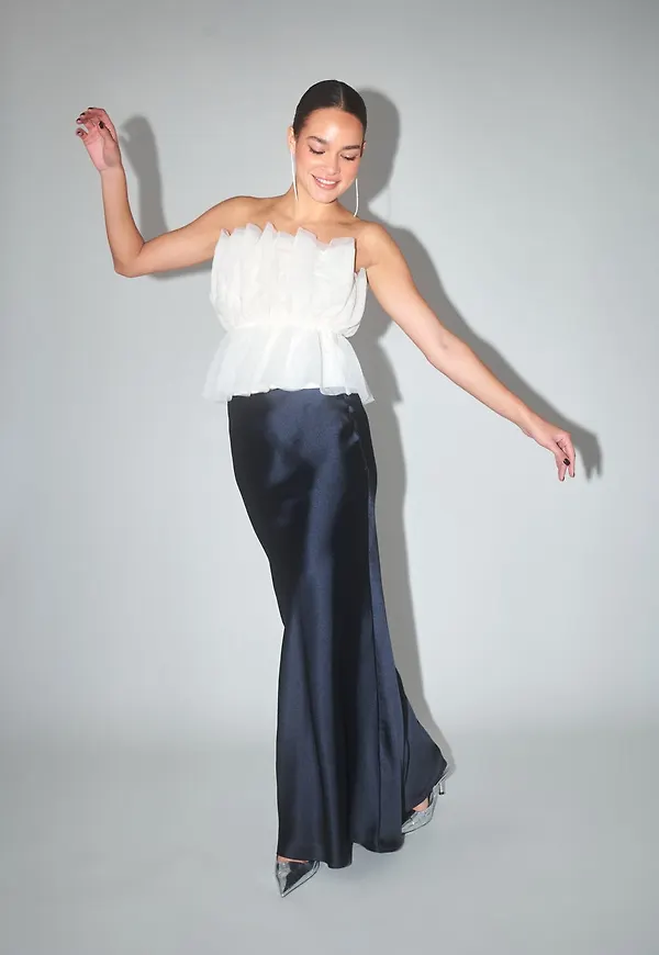 Satin maxi skirt