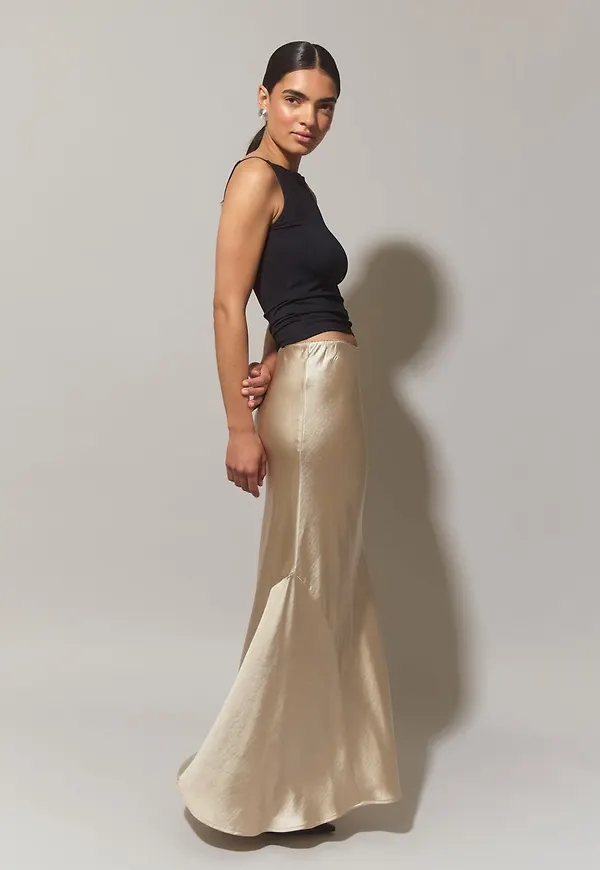 Satin mermaid maxi skirt