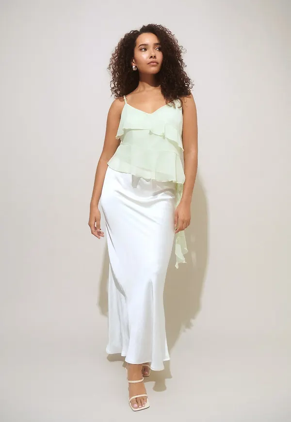 Satin mermaid maxi skirt