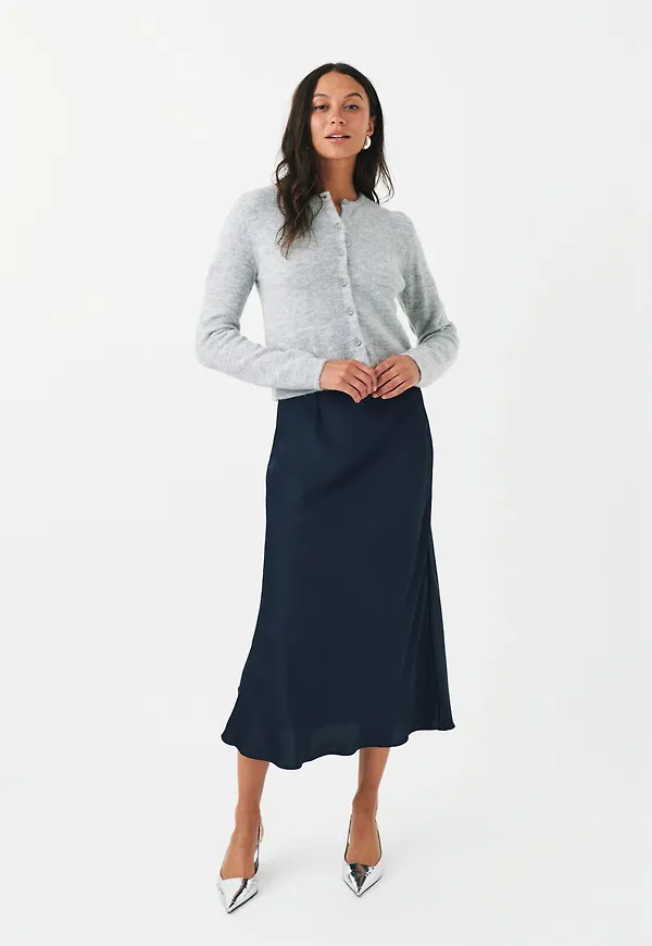 Satin midi skirt