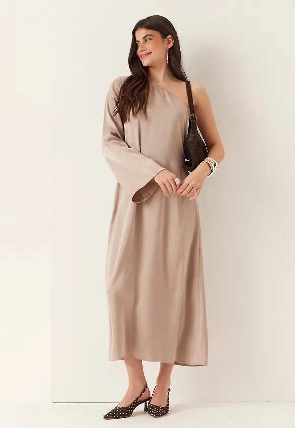 Satin One Shoulder Dress