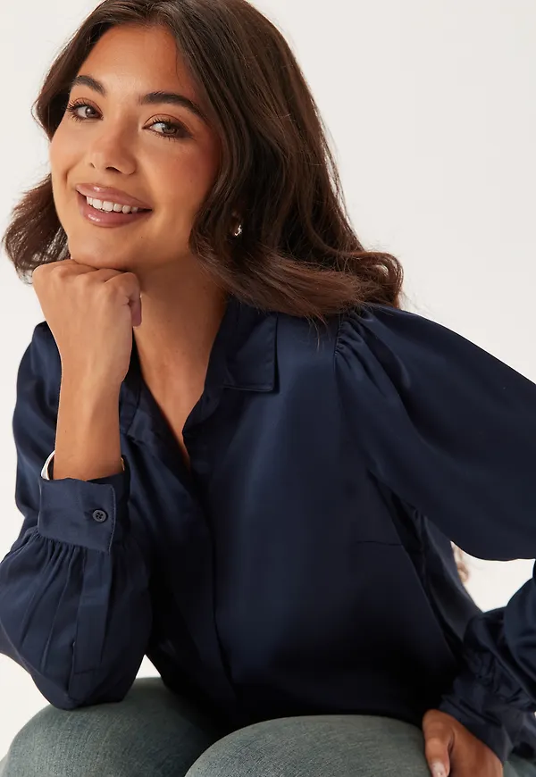 Satin Puff Sleeve Shirt
