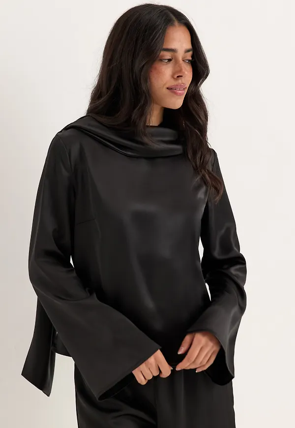 Satin Scarf Blouse