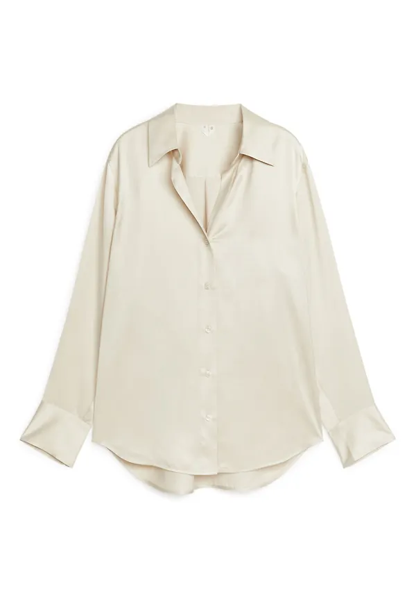 Satin Shirt - Beige