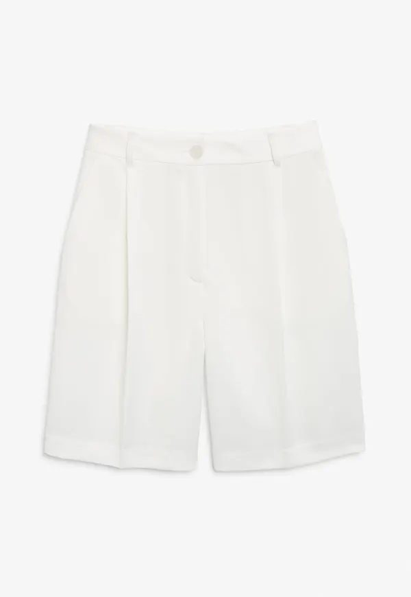 Satin tailored shorts - White