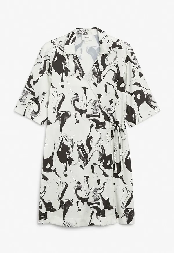 Satin wrap dress - Black