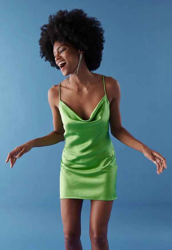 Satina mini cowl neck dress