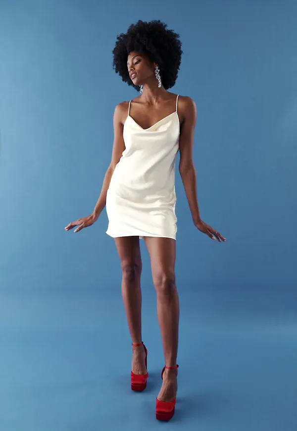 Satina mini cowl neck dress