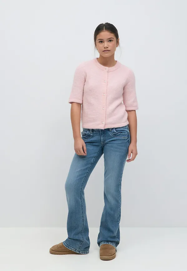 Gina Tricot - Scandi low waist bootcut jeans - low waist jeans - Blå - 134 - Tjej