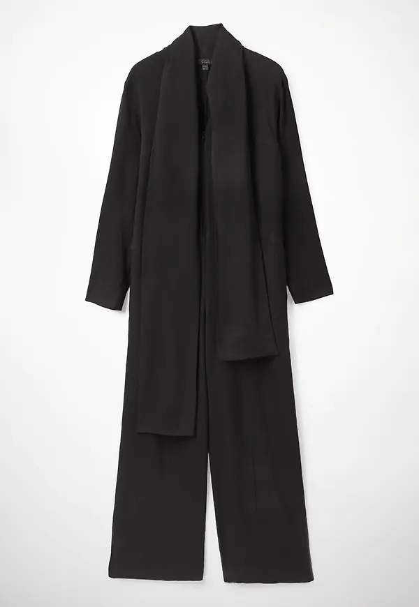 SCARF DETAIL WIDE-LEG JUMPSUIT